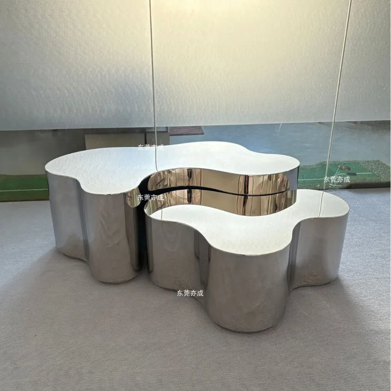 

Coffee table soft decoration design household small apartment living room light luxury coffee table