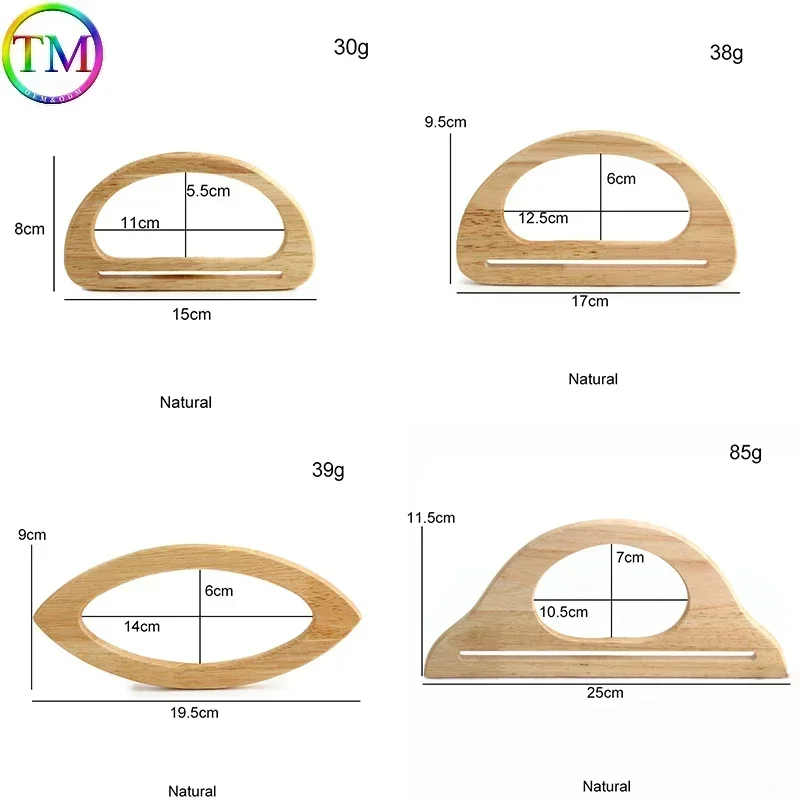 Repuesto de correa de madera maciza para bolso de mano, accesorio para manualidades, color negro, Camel y marrón claro