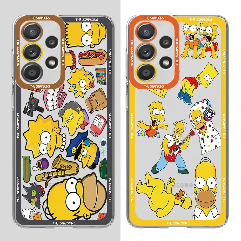 Coque souple et transparente pour téléphone Samsung Galaxy, motif Simpsons, Bart Simpson, pour modèles A15, A13, A24, A32, A33, A54, A55, A72, A12, 5G, A50