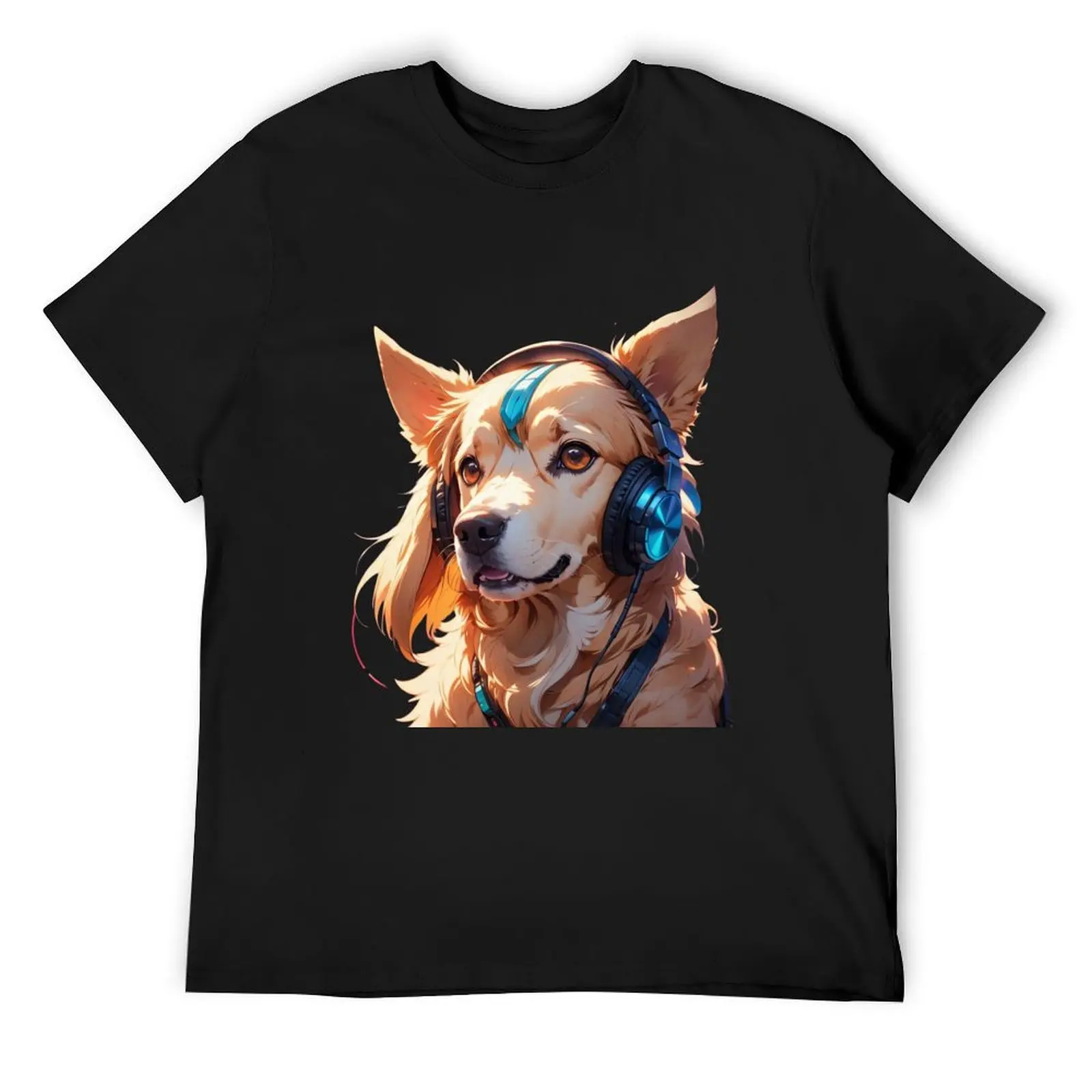 

dog with headphones -anime dog T-Shirt tshirts personalised customizeds tees Funny t-shirts t shirts men