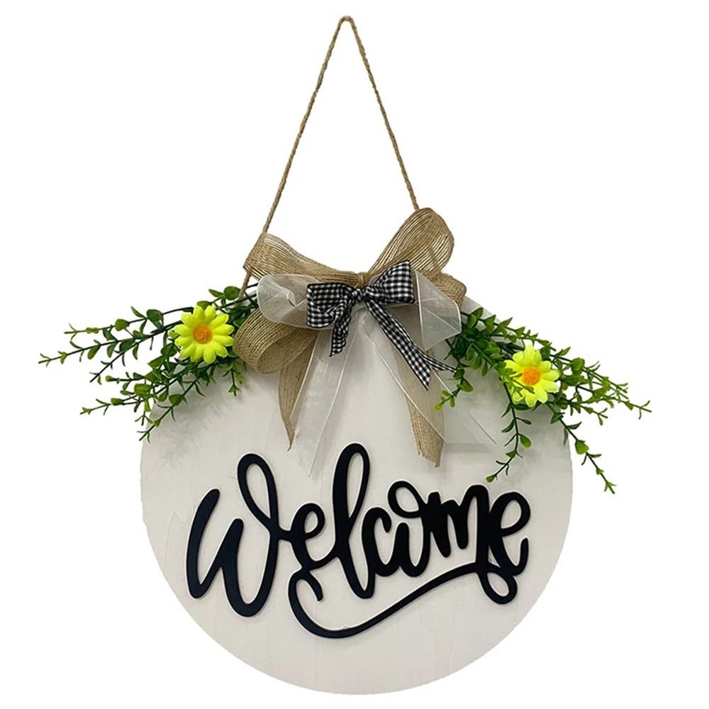 

Welcome Sign Welcome Front Door Round Wood Sign Hanging Welcome Sign for Farmhouse Porch Welcome Sign Front Door