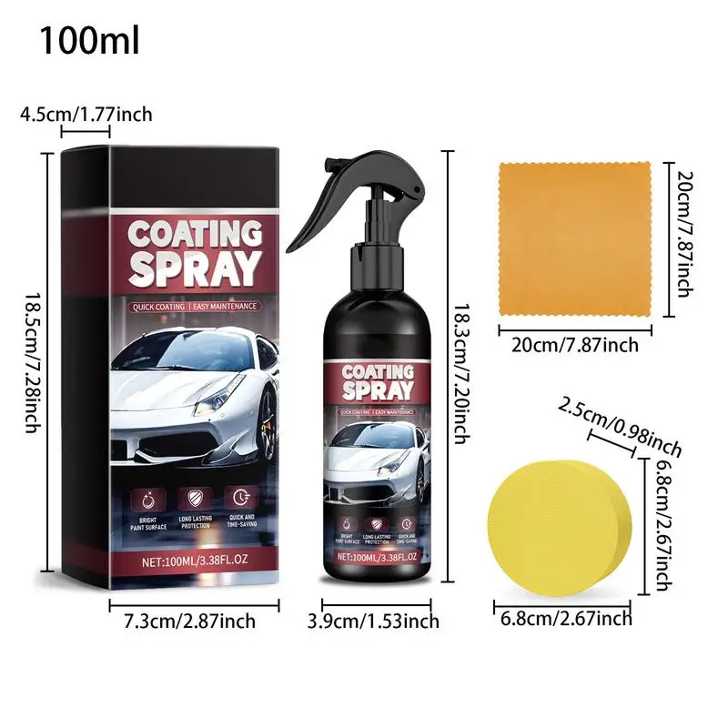 Car Wax Polish Spray Auto Spray Polish For Cleaning Nano Spray Coating For Car Car Spray Wax For Rearview Mirror