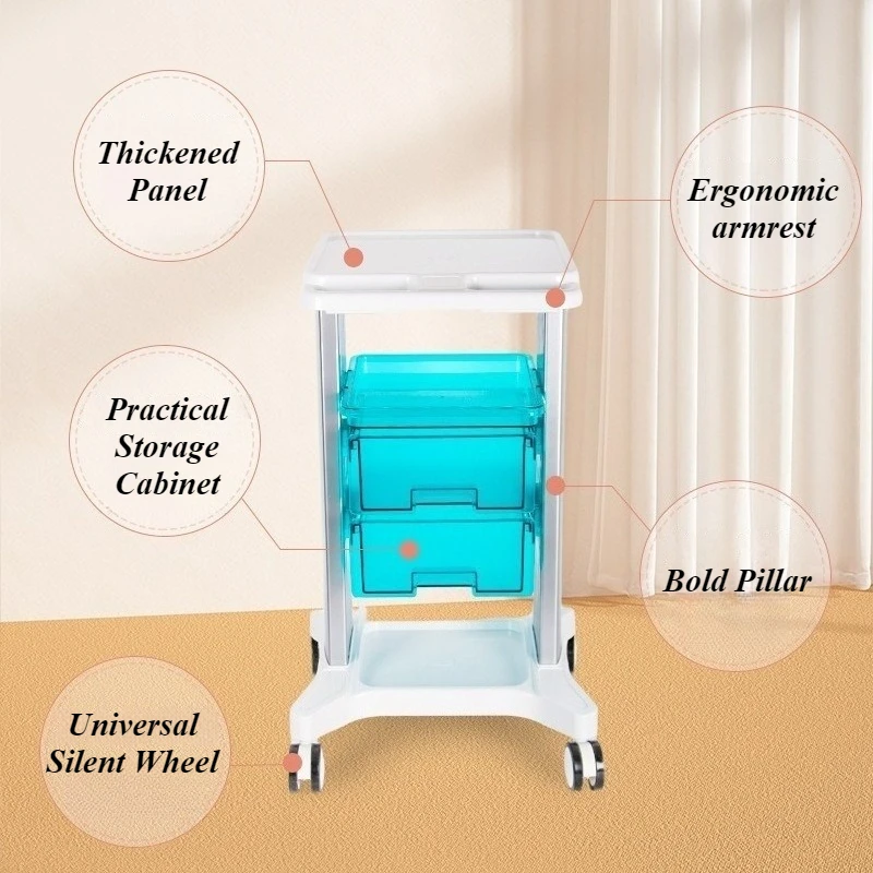 Carro auxiliar portátil, carritos organizadores multifunción, suministros para esteticista, carrito con ruedas, carrito estético para salones de belleza