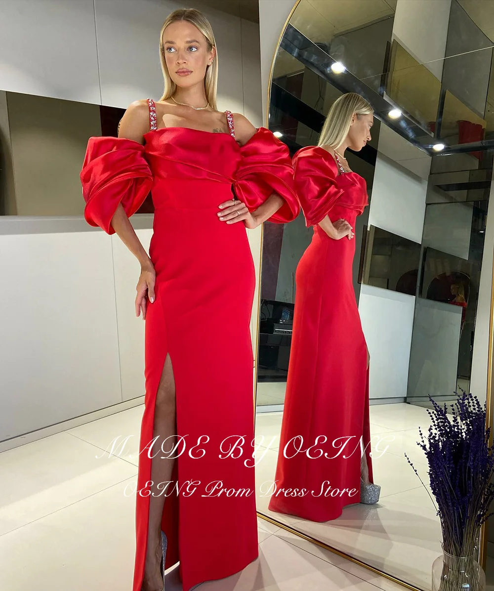 OEING Gentle Off The Shoulder Prom Dress Dubai Arabia Sexy Side Split Evening Dresses Formal Gown Vestidos De Gala فساتين سهرة