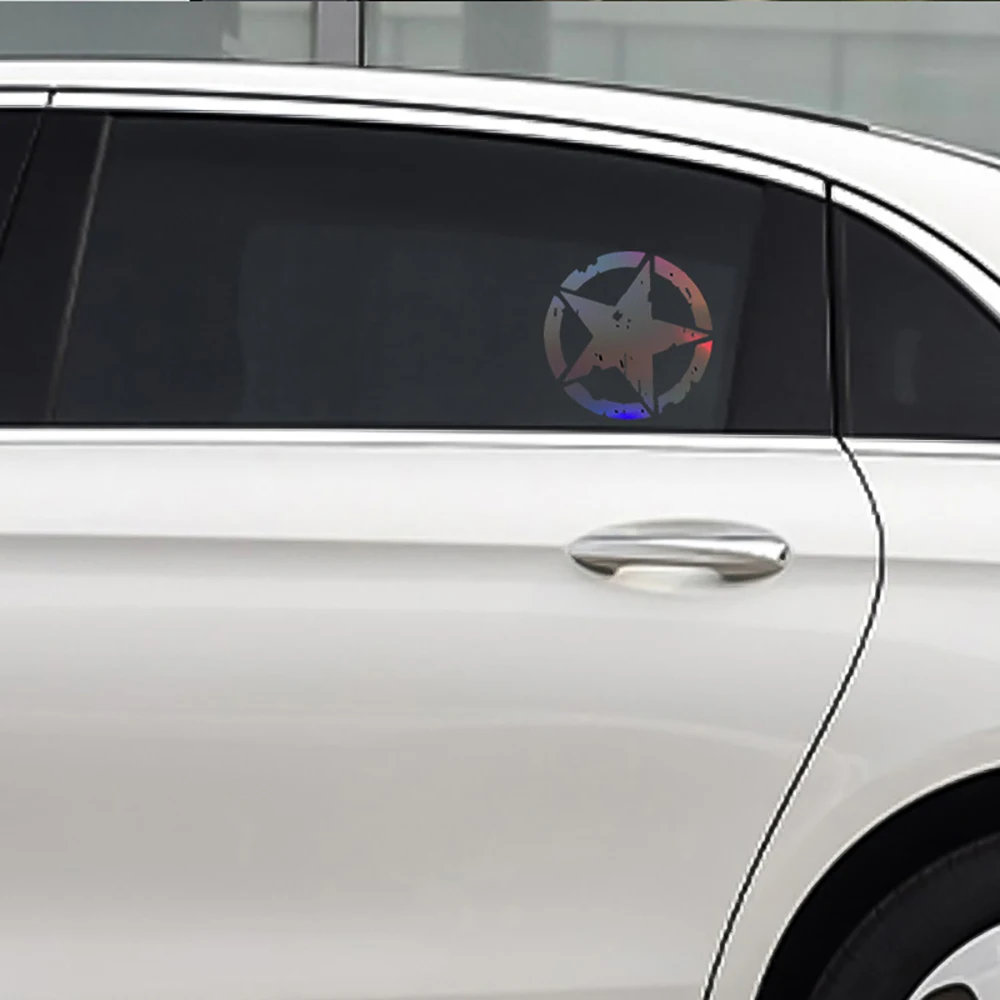 Autoaufkleber Pentagramm Wasserdicht und Sonnenschutz Persönlichkeits-Interessanter Aufkleber Militär-Armee-Stern Motorhaubenaufkleber Auto-Zubehör – Detail 2
