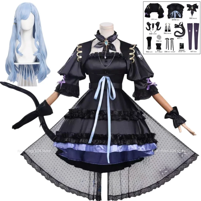 

Аниме BanG Dream! Костюм для косплея «Олвибитион»: черное пальто, платье в стиле Лолита, головной убор, парик, женский сексуальный карнавальный маскарадный костюм