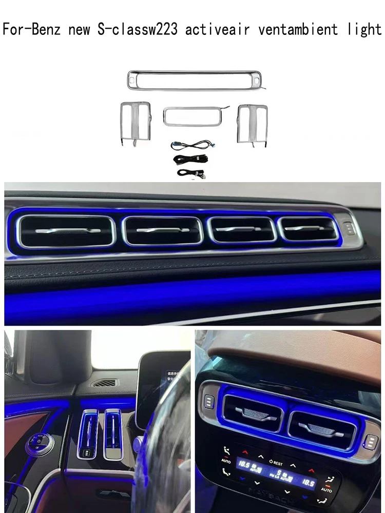 

Ambient light LED front and rear air outlets For Mercedes-Benz new S-Class w223 active air outlets Modified accessories
