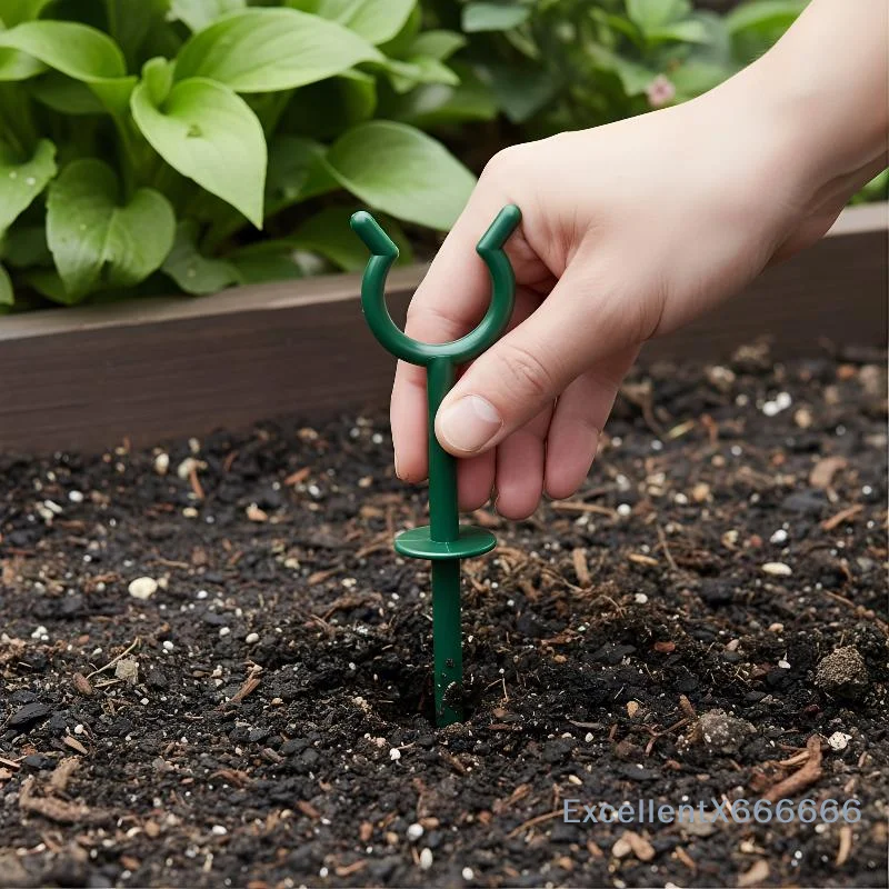 

6Pcs Garden Hose Holder Guide Support Rack Double Stake Durable Plastic for Garden Irrigation System