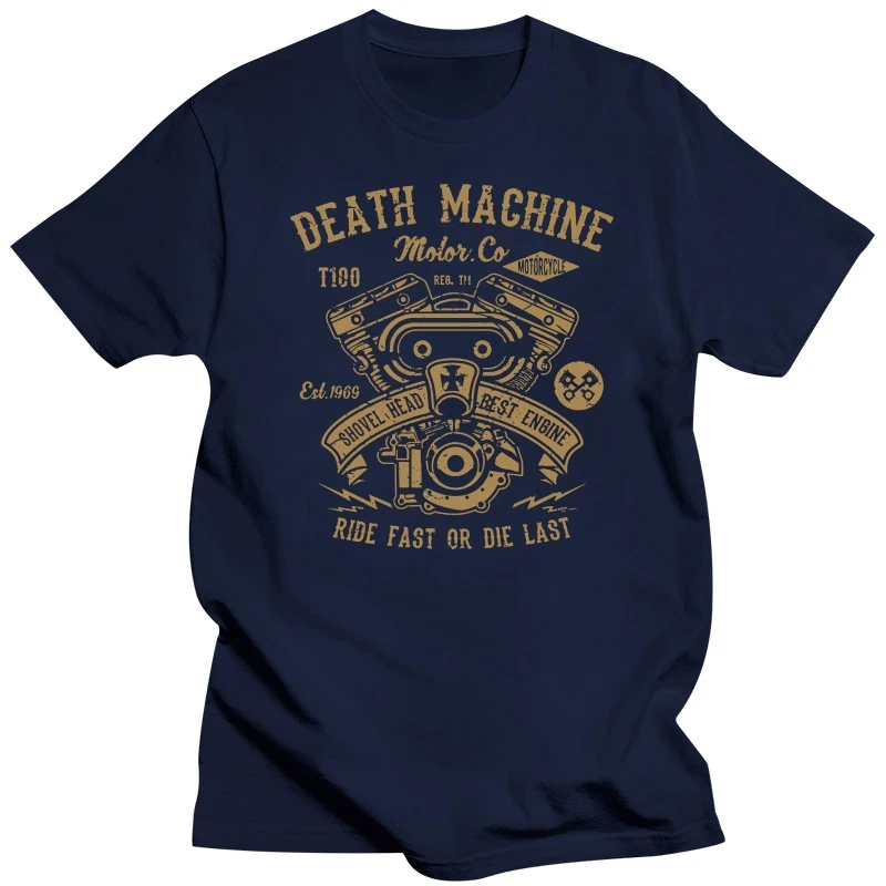 Cool T-Shirts Designs Best Selling Men Death  Motorcycle T Shirt Shovel Head Engine Funny Biker S Classic Tee T-shirt