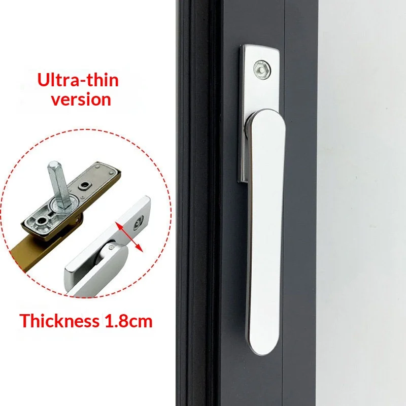 

1PCS Broken Bridge Aluminum Alloy Window Casement Window Ultra-thin Handle With Lock Screen Window Hardware Accessories