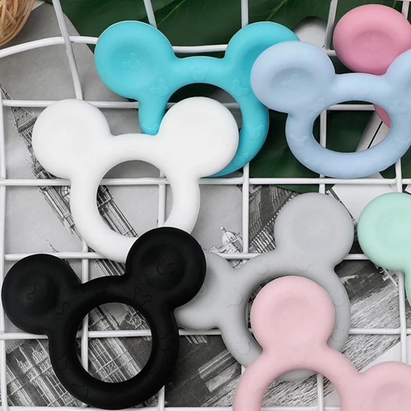 TYRY.HU 1PC Mickey Baby Silicone Teether Wapiti Turtle Baby Teething Product Accessories For Pacifier Chains BPA Free