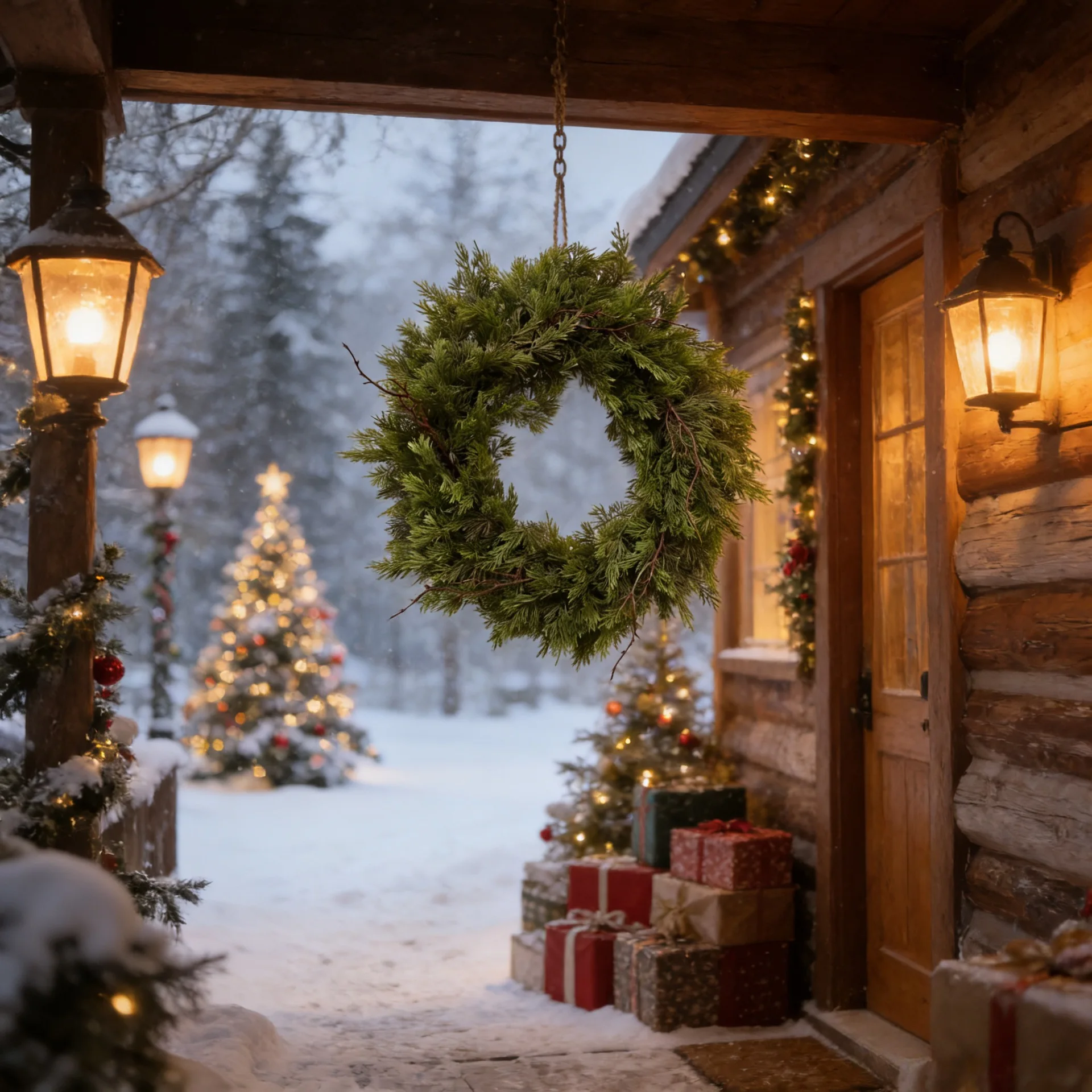 2026 cross-border Amazon's new artificial cypress leaf wreath home Christmas decoration artificial Christmas wreath decoration