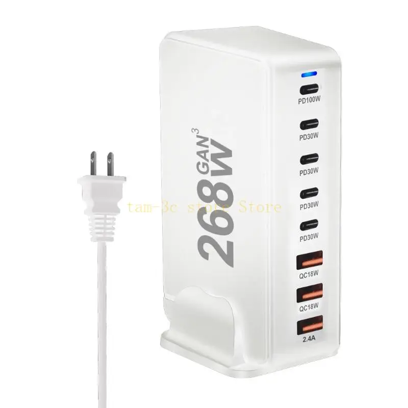 

268W PD 8 Port USB Fast Charging QC3.0 USB C TypeC For Phone Tablets Quick