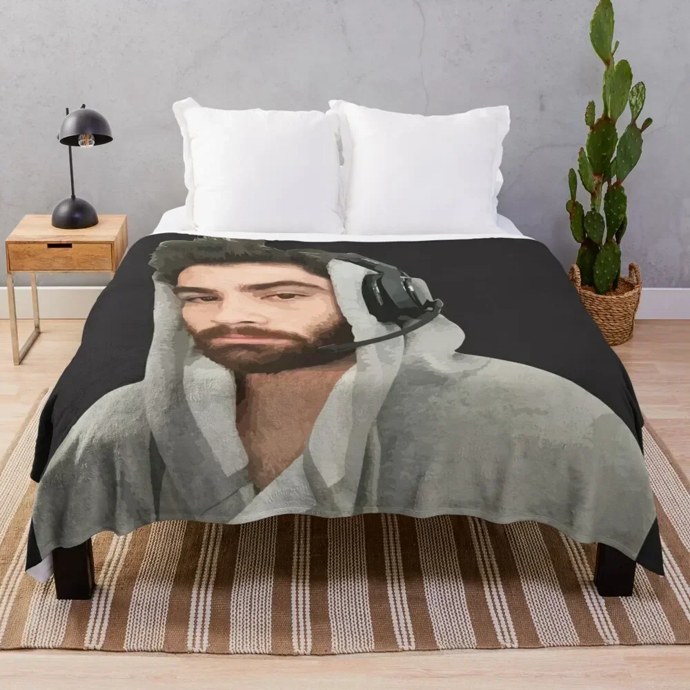 

Hasan Piker Wearing Headphone Throw Blanket
