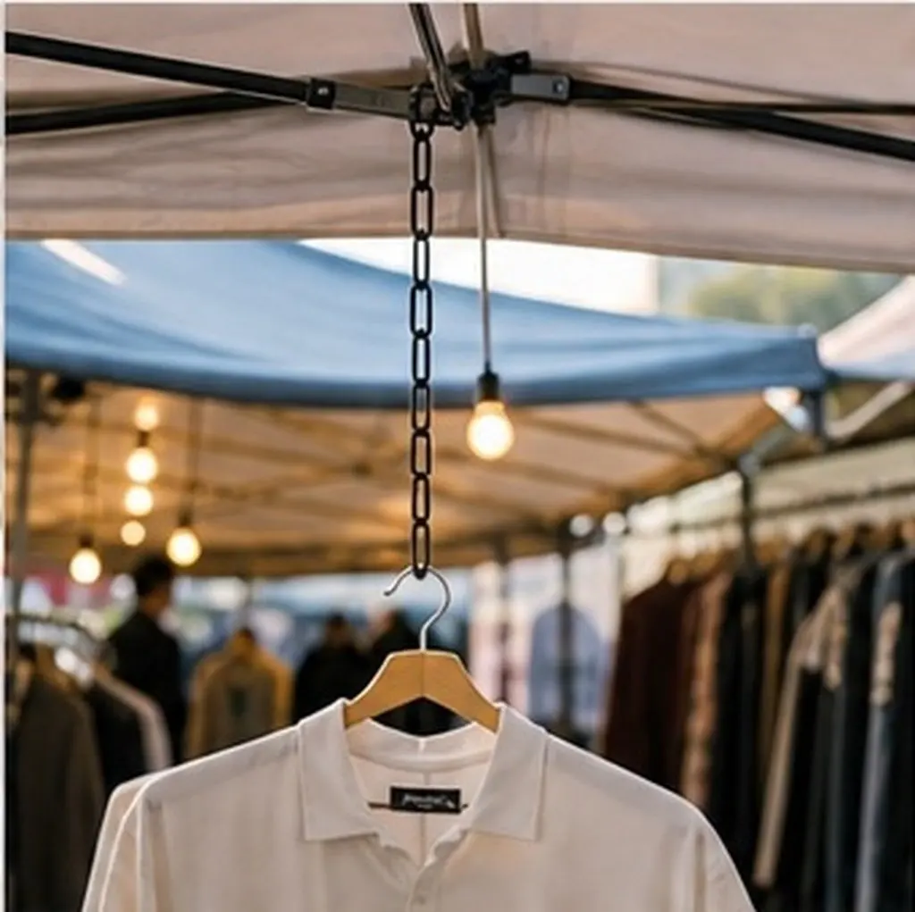 Hanging Chain for Clothes Display Heavy Duty Iron Chain with Easy Hook Attachment Ideal for Market Shop Retail Garment Display