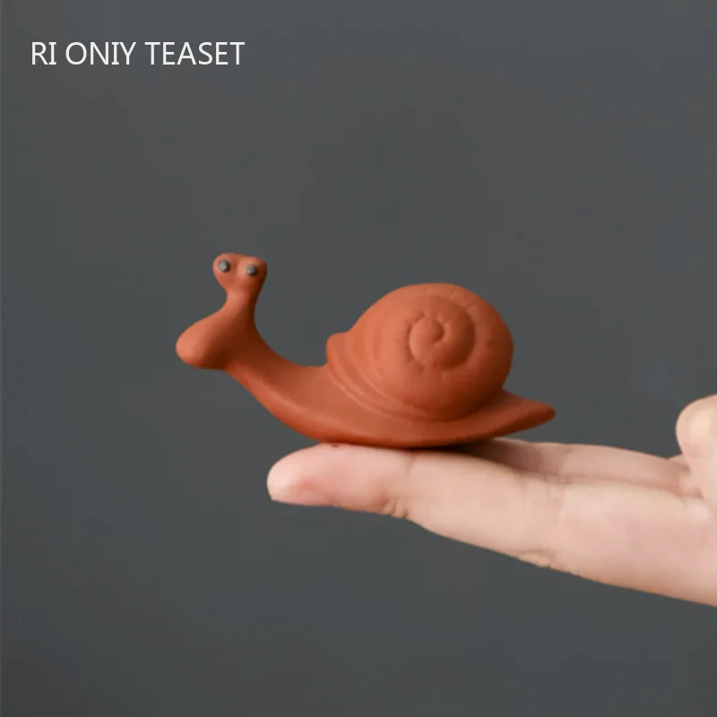 

Chinese Little Snail Purple Clay Tea Pet Handmade Animal Statue Crafts Sculpture Tea Figurine Decoration Tea Set Accessories