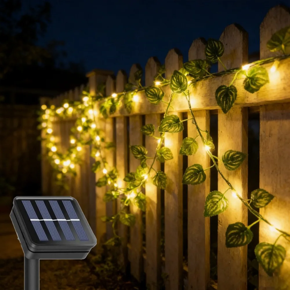 

20/50/100LED Solar Watermelon Leaf Fairy String Lights Christmas Garland Outdoor Garden Room Curtain Wedding Party Decoration