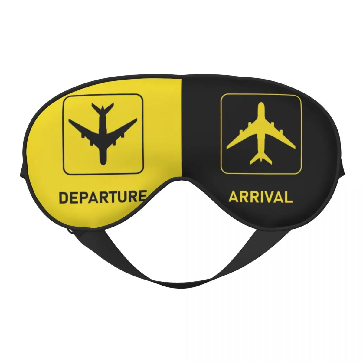 

Custom Aviation Arrival Departure Soft Eye Masks Two Side Blindfolds Creative Aviator Airport Plane Block Out Light Eyepatch