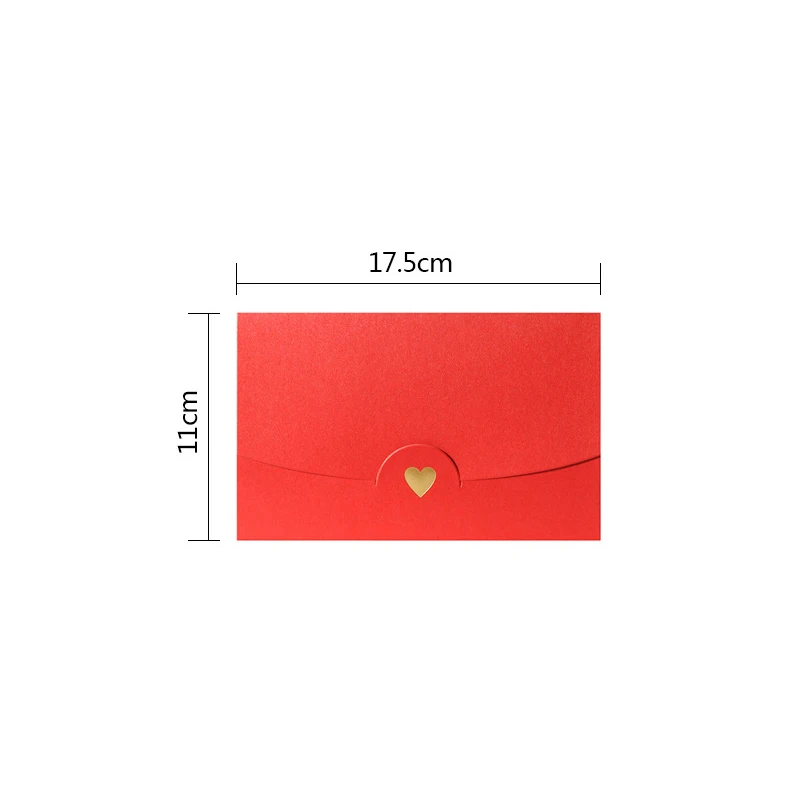 10Pcs Colorful Bronzing Gold heart envelope candy LOVE Gift Packing Stationery Greeting Card paper Scrapbooking 17.5*11CM