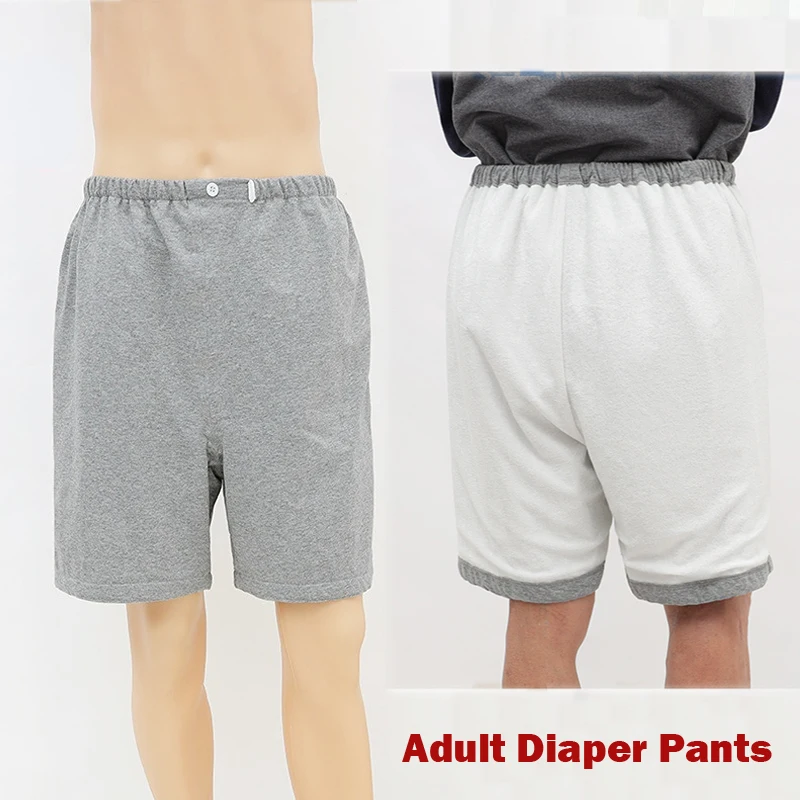 

Adult Diaper Pants Washable Diapers Shorts Incontinence Care Pants Anti-bed-wetting Impermeable Elderly Long Pants Breathable