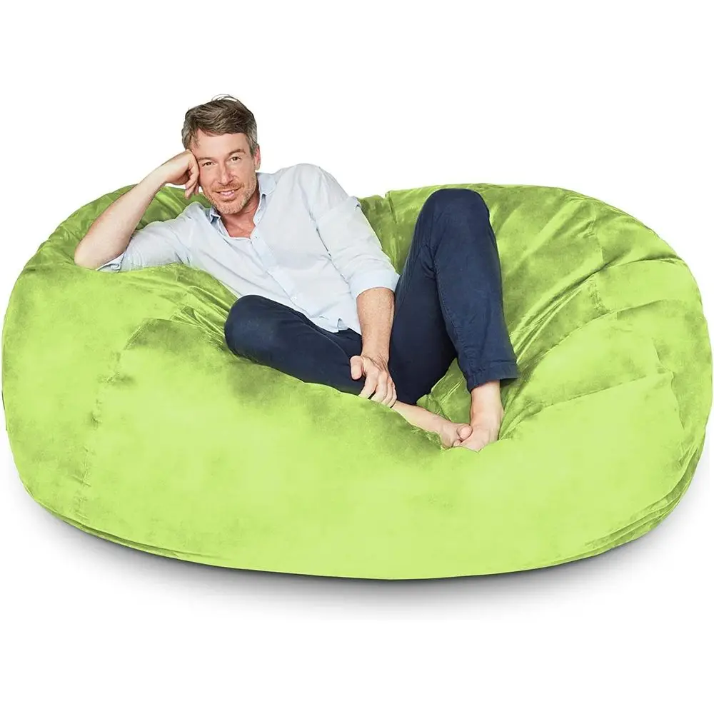 Luxury Microsuede Outer Cover or Bean Bags hine Washable 6-oot Bean Bag Cover with Inlay in Light Green Cover and Inlay ONLY