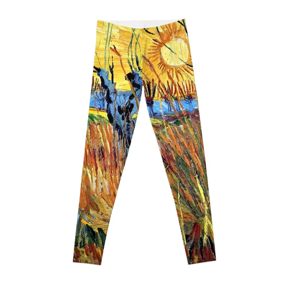 

Van Gogh - Pollard Willow with Setting Sun Leggings harem pants joggers for Womens Leggings