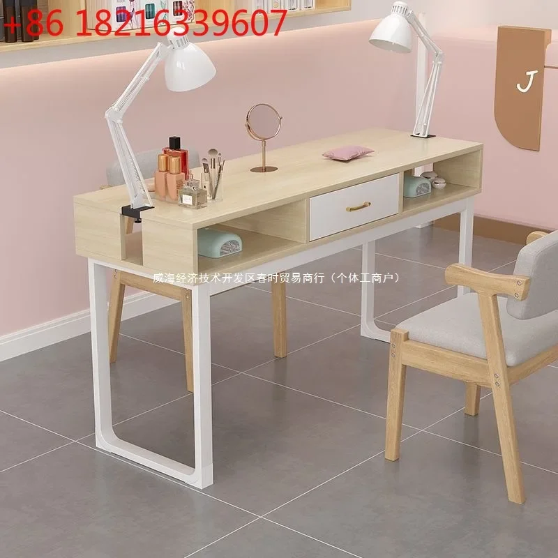 Japanese log color fashion Internet celebrity light luxury double simple free shipping manicure table white chipboard