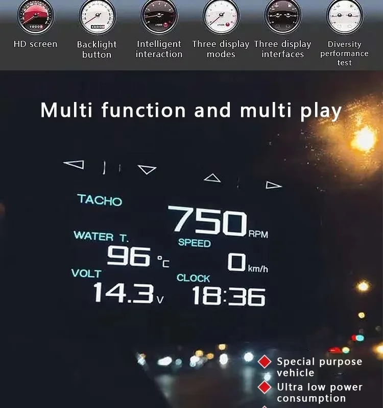 Lufi X1 OBD2 Digitales Messgerät Turbo-Boost Öldruck Wassertemperatur für Auto Luftdrehzahl Kraftstoffgeschwindigkeit EXT Ölmesser OBD HUD-Anzeige – Detail 10