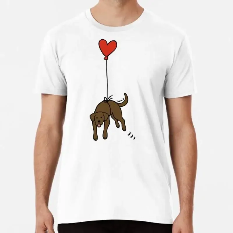 Chocolate Labrador Floating in the Air Premi S to 5XL Made AU USA T Shirt