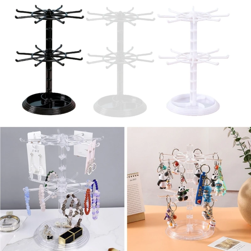 Keychain Hanger Trinkets and Pendants Display Rack Storage Rack Rotatable Rack Hair Ring Rope Desktop Finishing Holder