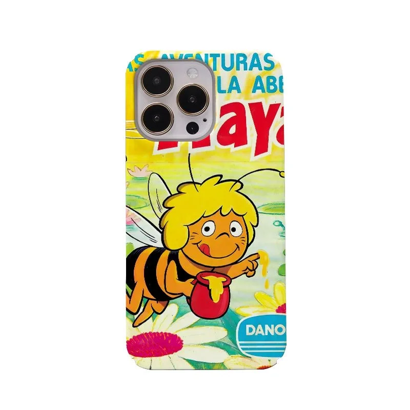 Magazine Little Bee Collecting Honey Case for IPHONE 16 PRO MAX 14 13 PRO 11 PRO MAX 12 13 Mini Acrylic Hard Mobile Phone Cases