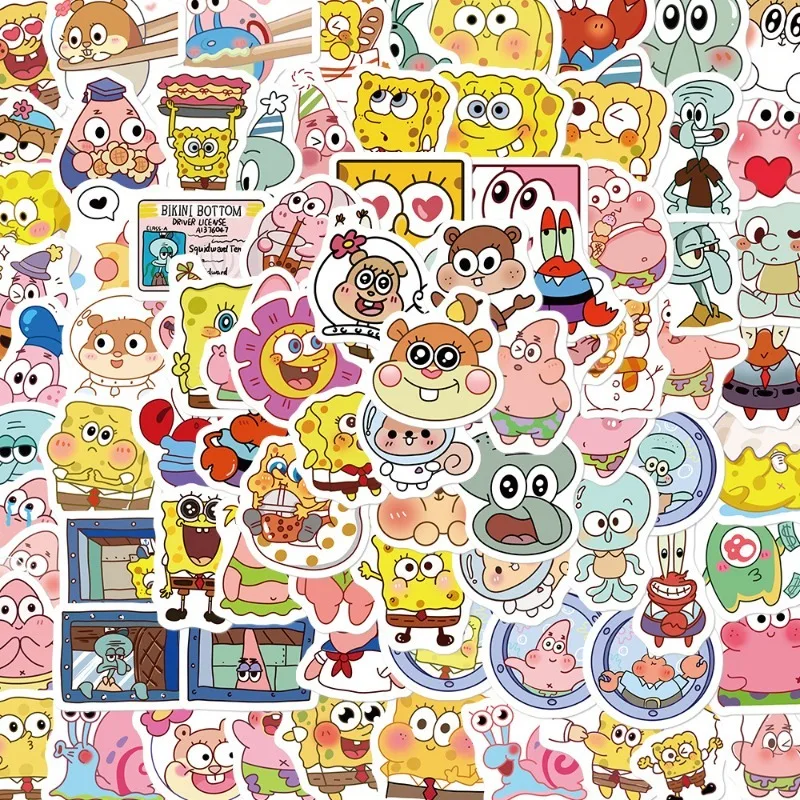 95PCS SpongeBob SquarePants Patrick Star Stickers Can Be DIY Decorated Water Cups, Luggage, Skateboards, Waterproof Wholesale