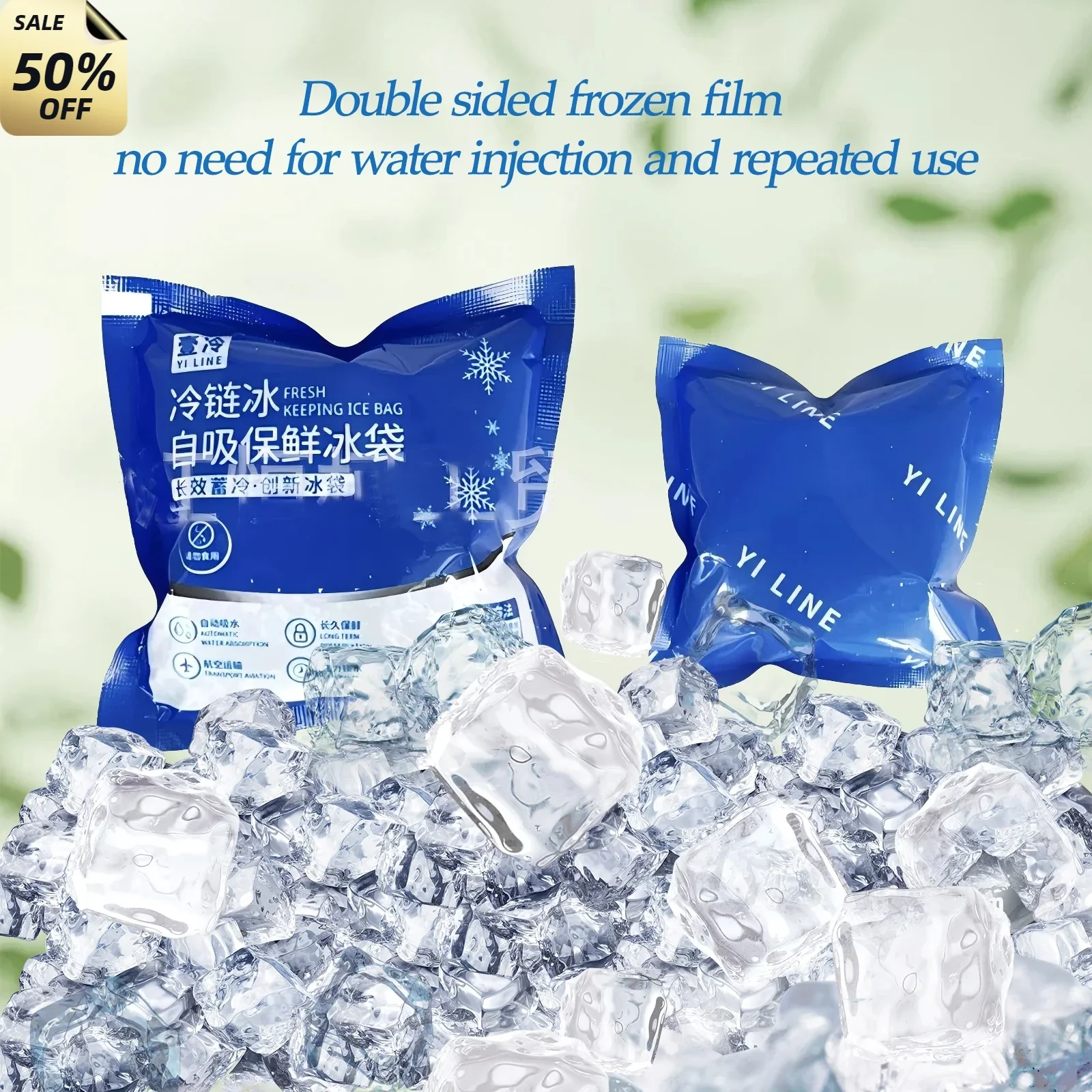 Self-Priming Ice Pack Bag Reusable Water Icing Cooler Bag Pain Cold Compress Drinks Refrigerate Food Keep Fresh Ice Packs