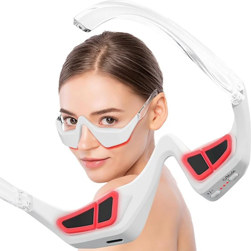 BLIB-Eye Massager Under Eye Red Light Therapy Device, 3D Eyes Relax Massager for Reducing Dark Circles Smoothing Fine Lines