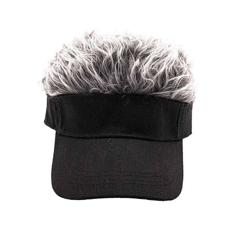 Casual Men Women Sun Shade Adjustable Sun Visor Baseball Cap With Spiky Hairs Wig Spiked Wigs Baseball Hat