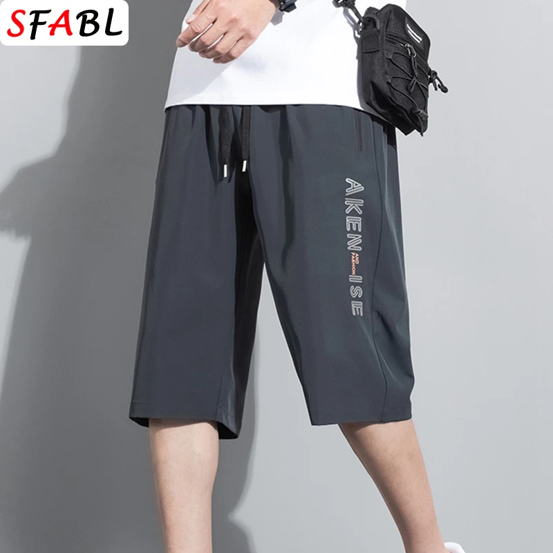 Summer New Fashion Shorts Men Quick Dry Breathable Sports Shorts Men Jogging Running Gym Fitness Short Pants Men Black Gray XXXL