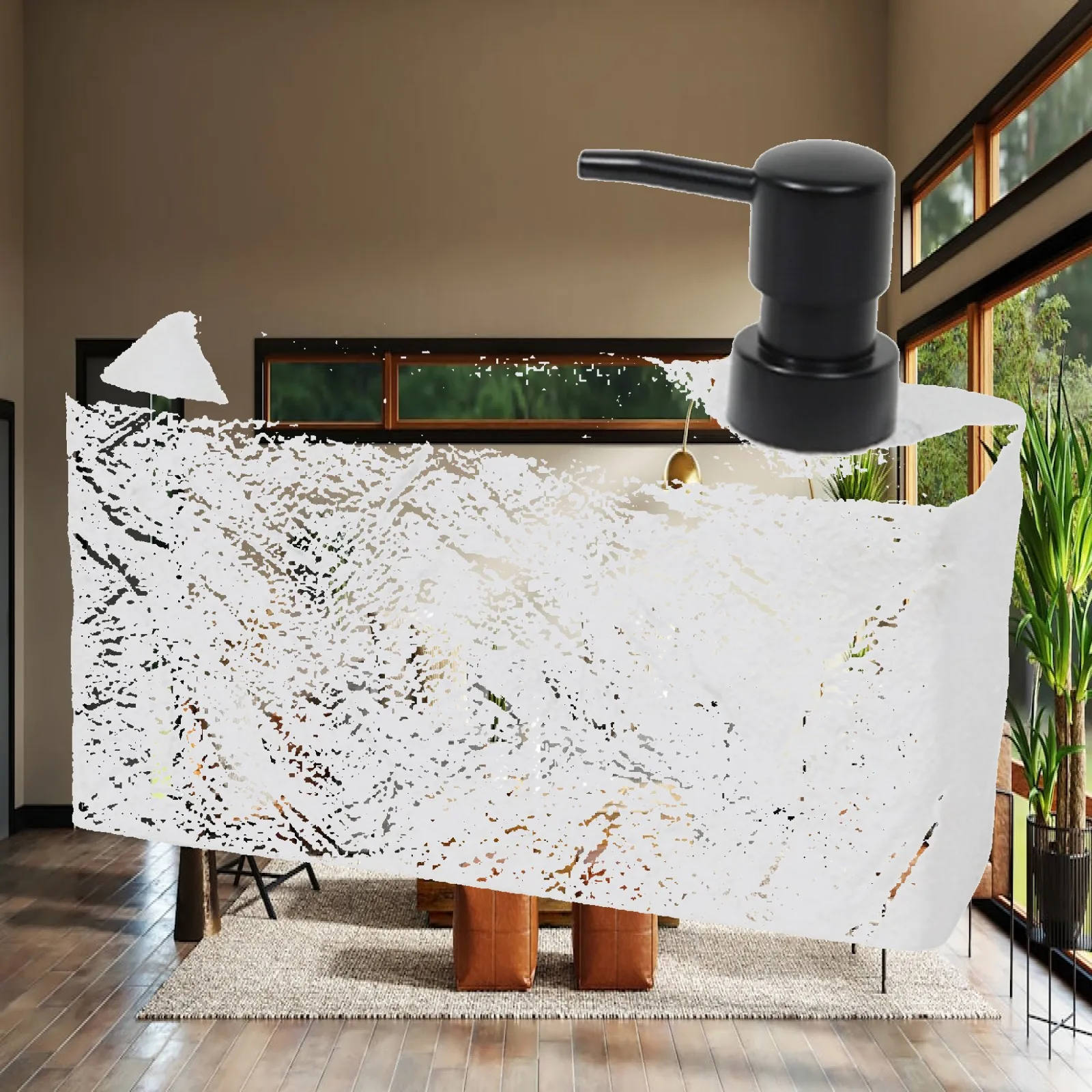 Resin Liquid Soap Dispenser Multifunction Sponge Holder Bathroom Storage Rack for Sink Accessories Rectangle