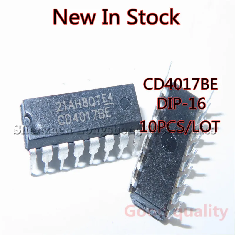 10PCS/LOT NEW CD4017 CD4017BE DIP-16 CMOS counter/distributor In Stock