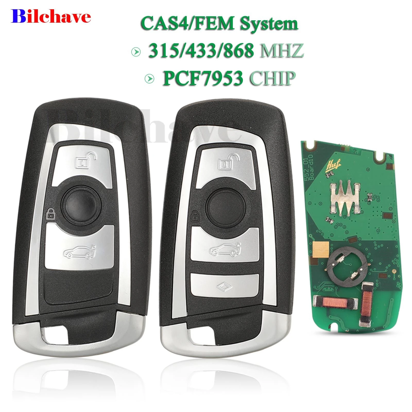 

jingyuqin 3/4 Buttons For BMW 2 3 4 5 6 7 Series X3 X4 CAS4/FEM System Fob 315/433/868Mhz PCF7953 Chip Smart Remote Car Key