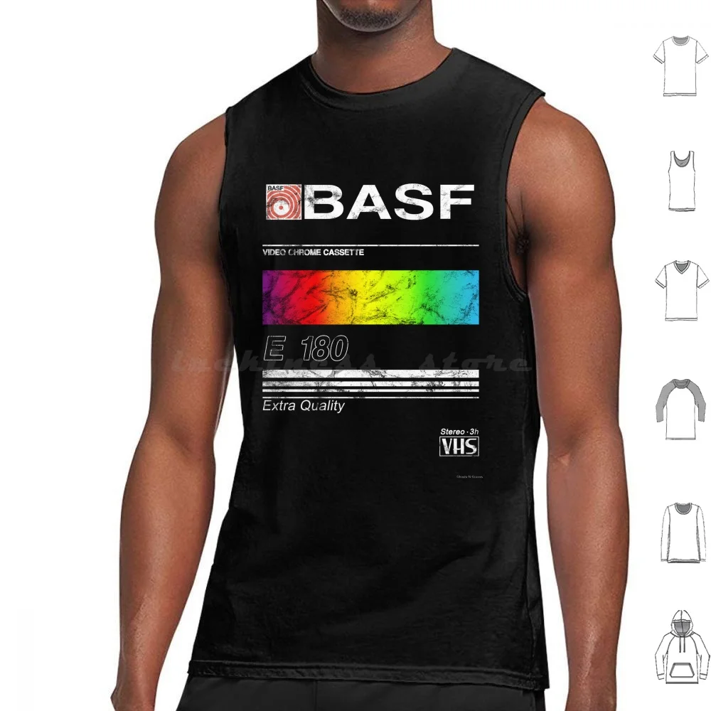 Basf Vintage Vhs Cover Camisetas sin mangas Chaleco sin mangas Vintage Retro Clásico Vhs Analógico Basf Distress Grunge 80s 90s Video Tape