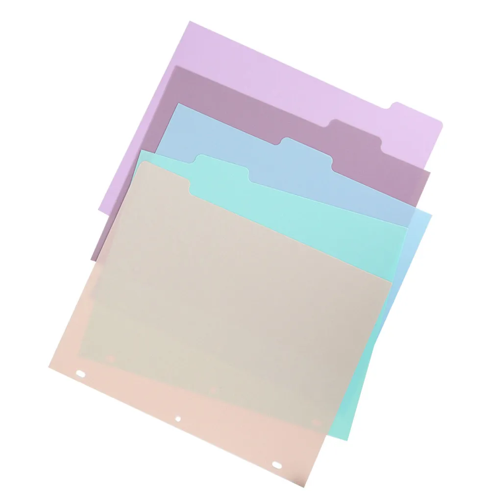 

1Set Binder Dividers A4 Frosted Plastic Multi-Tab File Organizer for School Office Journal Inserts Cute Binders