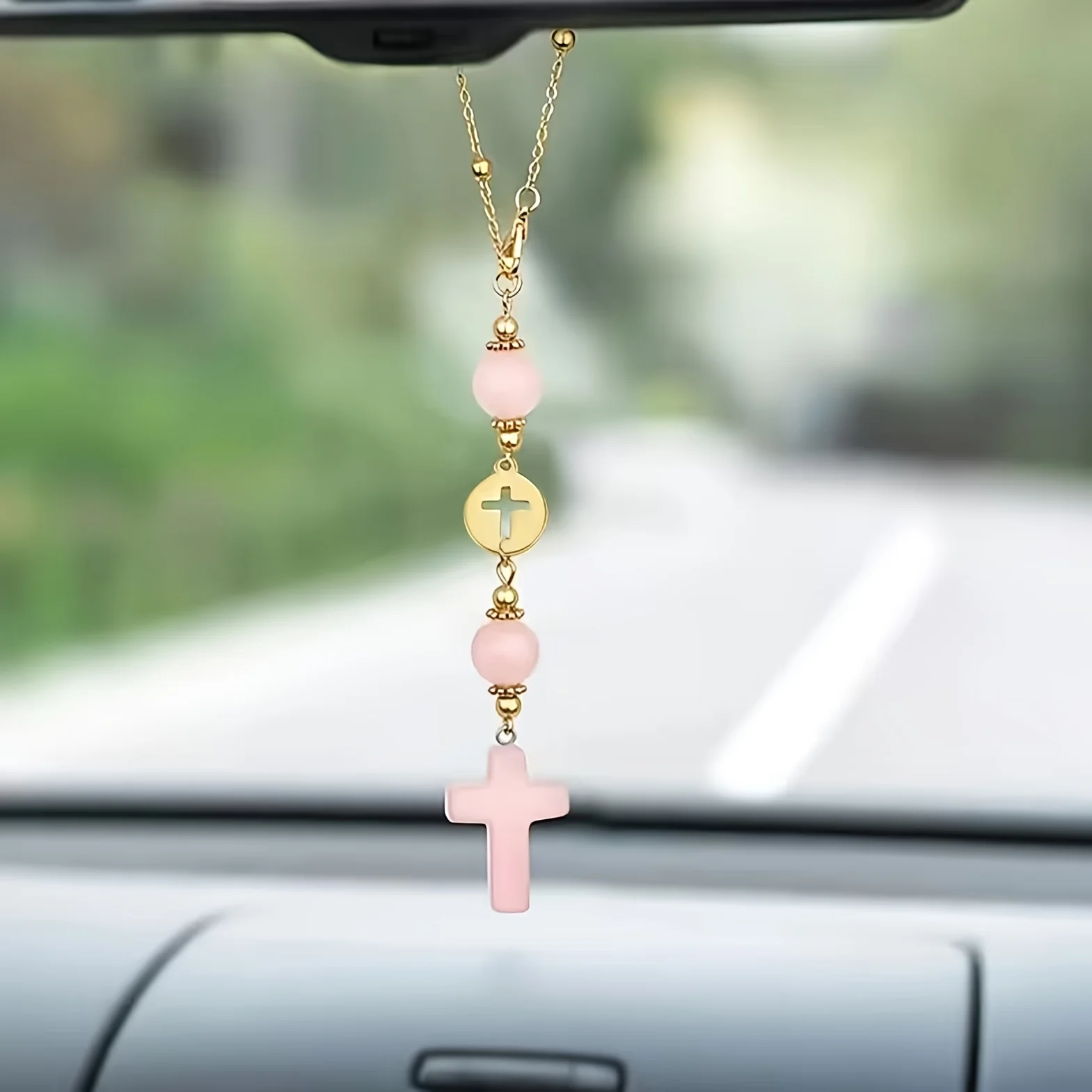 2/1 Piece with Random Color, Bohemian Retro Style Cross-Shaped Car Hanging Ornament, Can Be Used for Rearview Mirrors, Backpacks, and Key Decorations, Suitable as a Gift for Family, Friends, and Women on Birthdays or Valentine's Day, Halloween, or Christmas