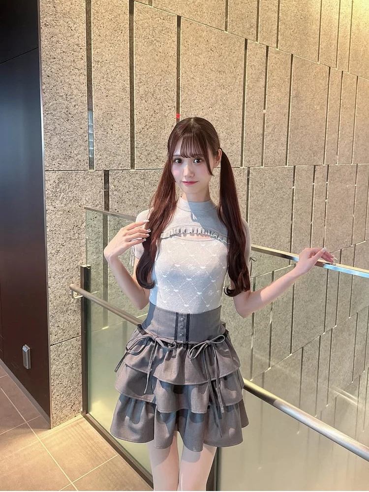 High Waist Ruffle Hem Lace Trim Skirt Pants  Knot Waistline Elastic Princess Style Casual Women's Fashion