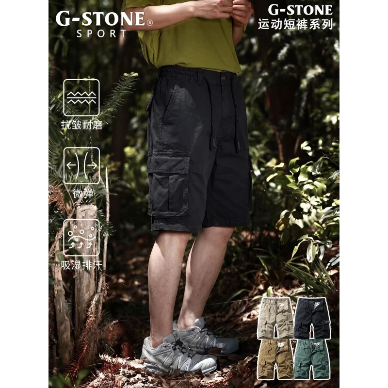 Summer Men's Retro Workwear Shorts Straight Leg Outdoor Casual American Trend