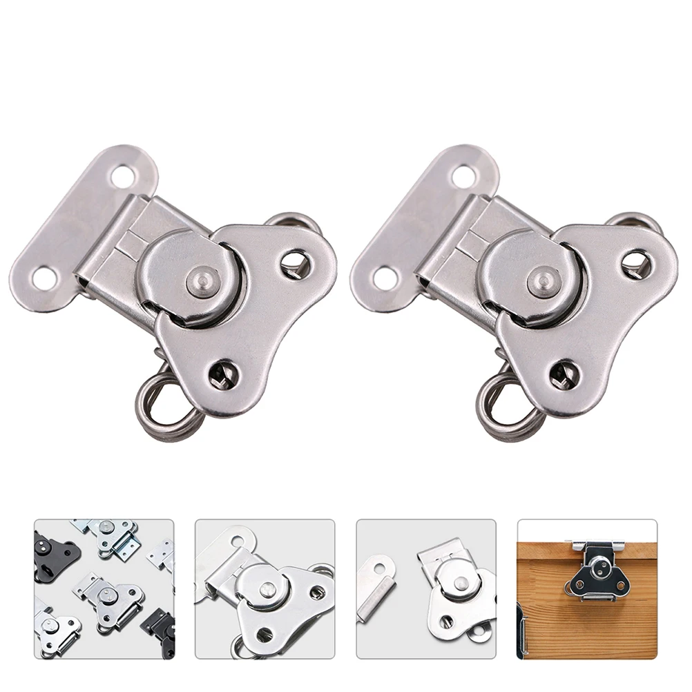 

2pcs Stainless Steel Latch Spring Loaded Box Closure Lock Case Cabinet Door Fastener Clamp Mount Hardware Replacement
