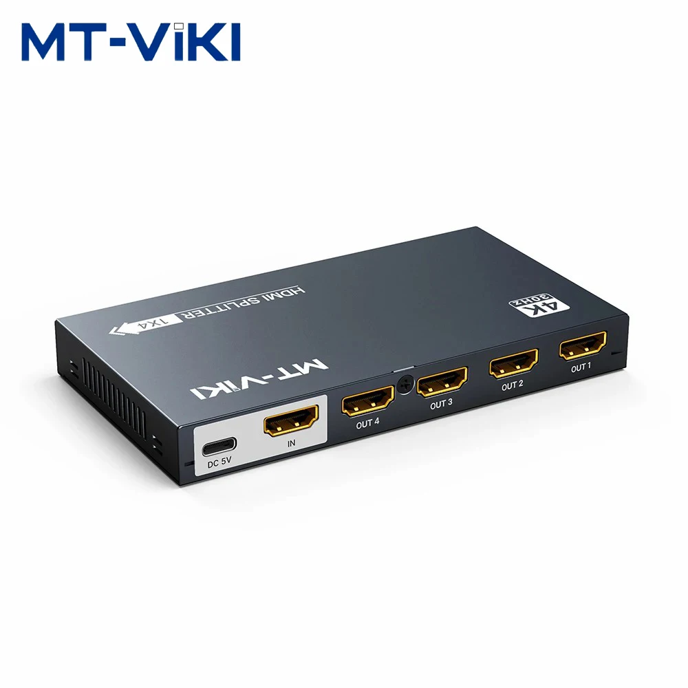 MT-VIKI ultra-thin 4K 30HZ HDMI splitter 1 in 4 out HDMI splitter 4 screens simultaneously transmitting 4K image quality