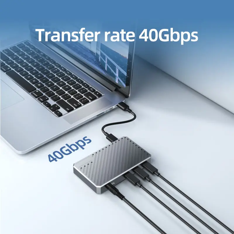 Концентратор 4 в 1 Thunderbolt 3 USB4.0 с ультрафункциями, 40 Гбит/с, быстрая скорость подключения к ПК, док-станция USB C для портативного компьютера
