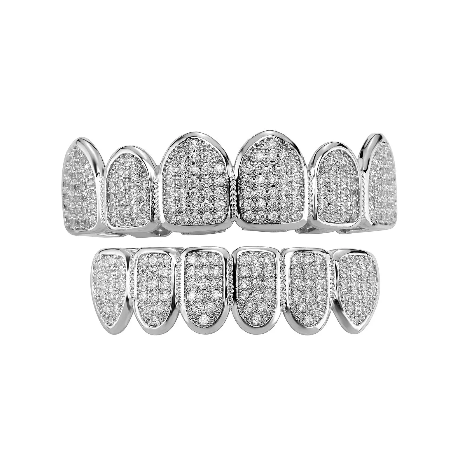 Iced Out CZ Stone Teeth Grillz, Unisex