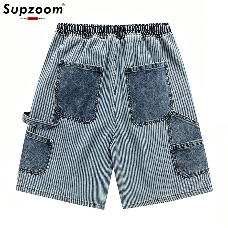 Supzoom New Arrival Hot Sale Top Fashion Summer Zipper Fly Stonewashed High Quality Cargo Jeans Shorts Men
