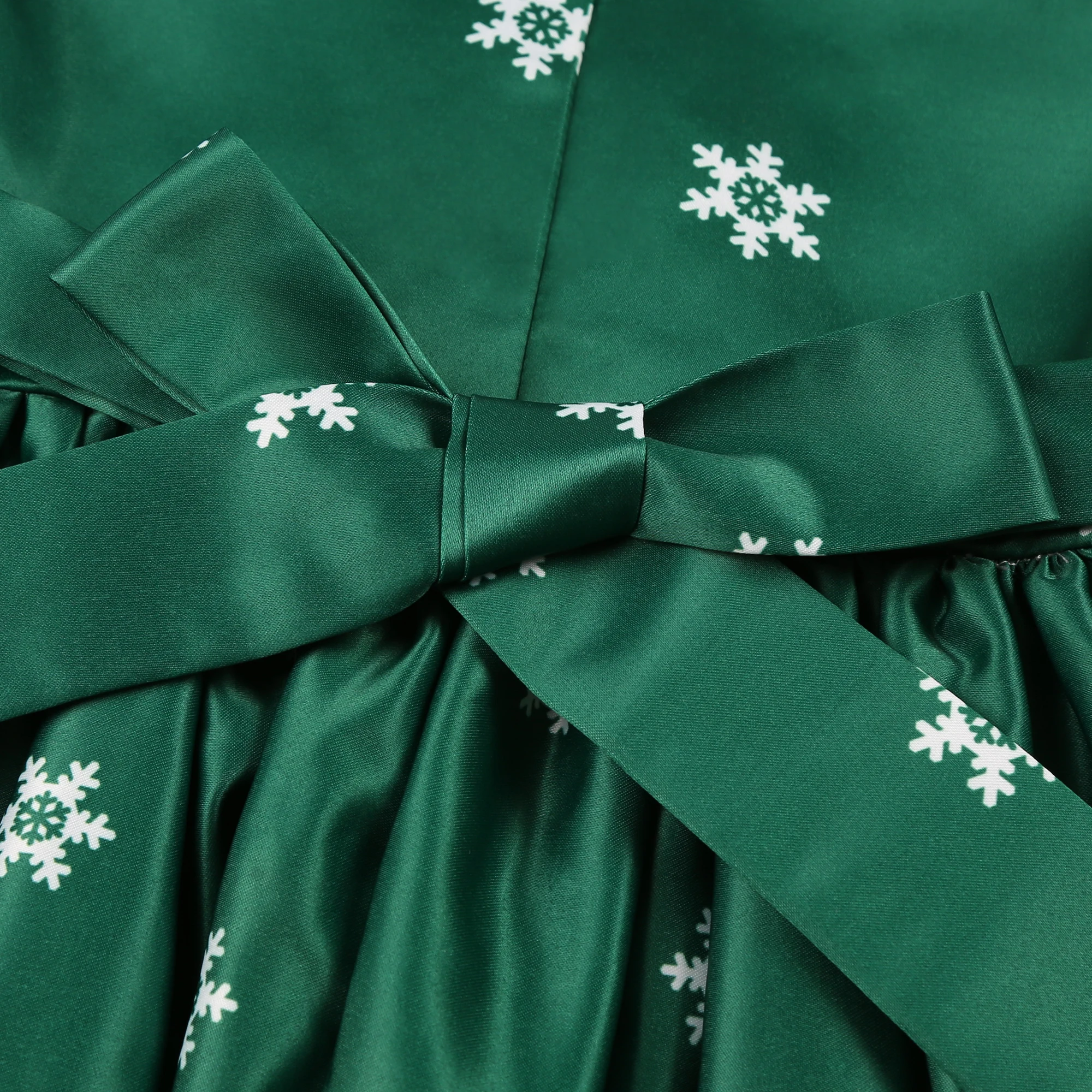 2026 Neues Mädchenkleid Weihnachtsmann Schneekleid Cartoon-Print Prinzessinnenkleid Weihnachtskostüm Ins – Detail 11